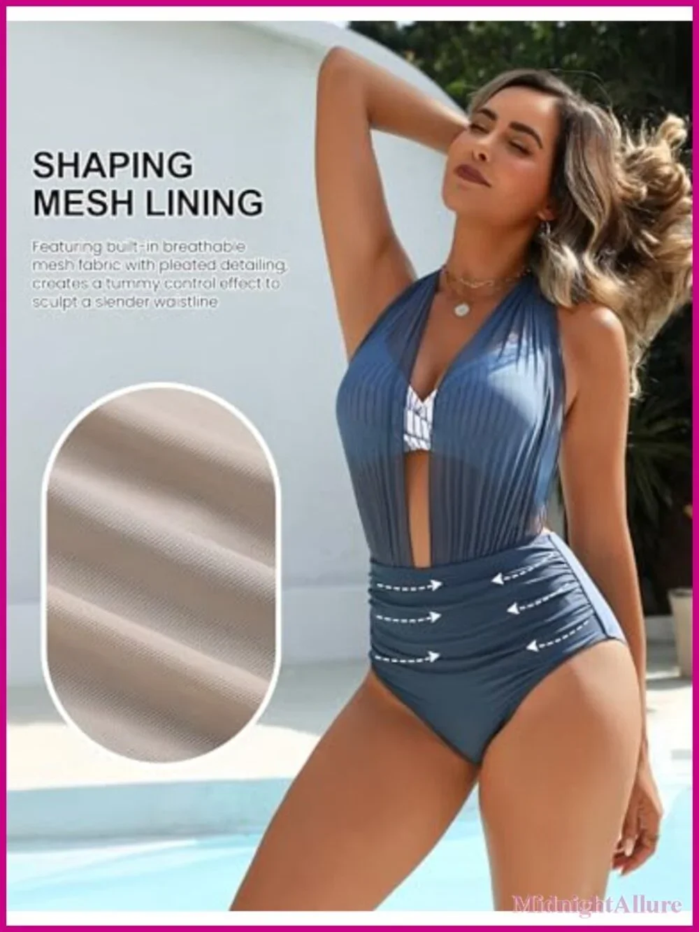 High Waisted Bikini Set Tummy Control Swimwear Women Twist Front Ruched Push Up